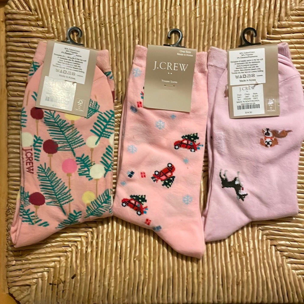 3 pairs of J. Crew women’s dress socks one size new with tags MSRP $43.50